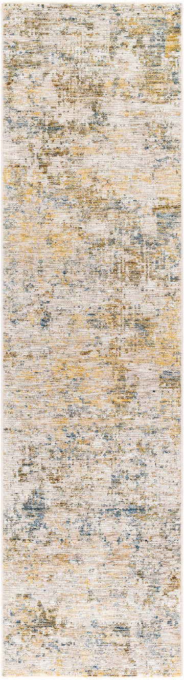 Close-up of the Chas Beige Rich Textured Traditional Rug, showcasing its bone, clay, and driftwood colors. Design-Runner-2710