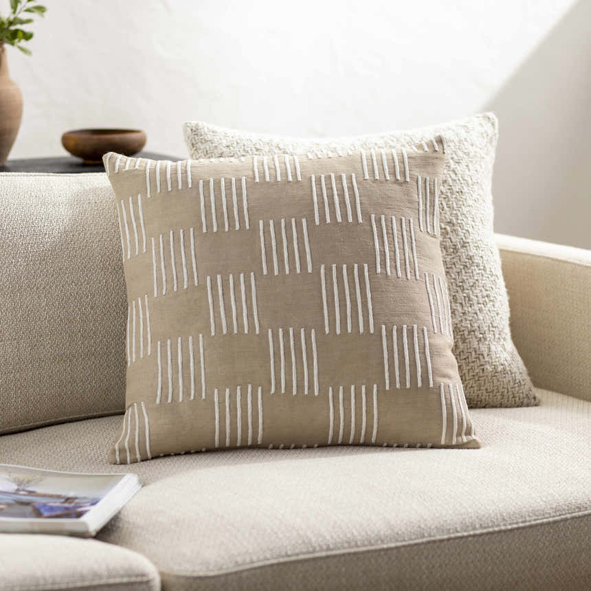 Kanha Beige Throw Pillow - Clearance