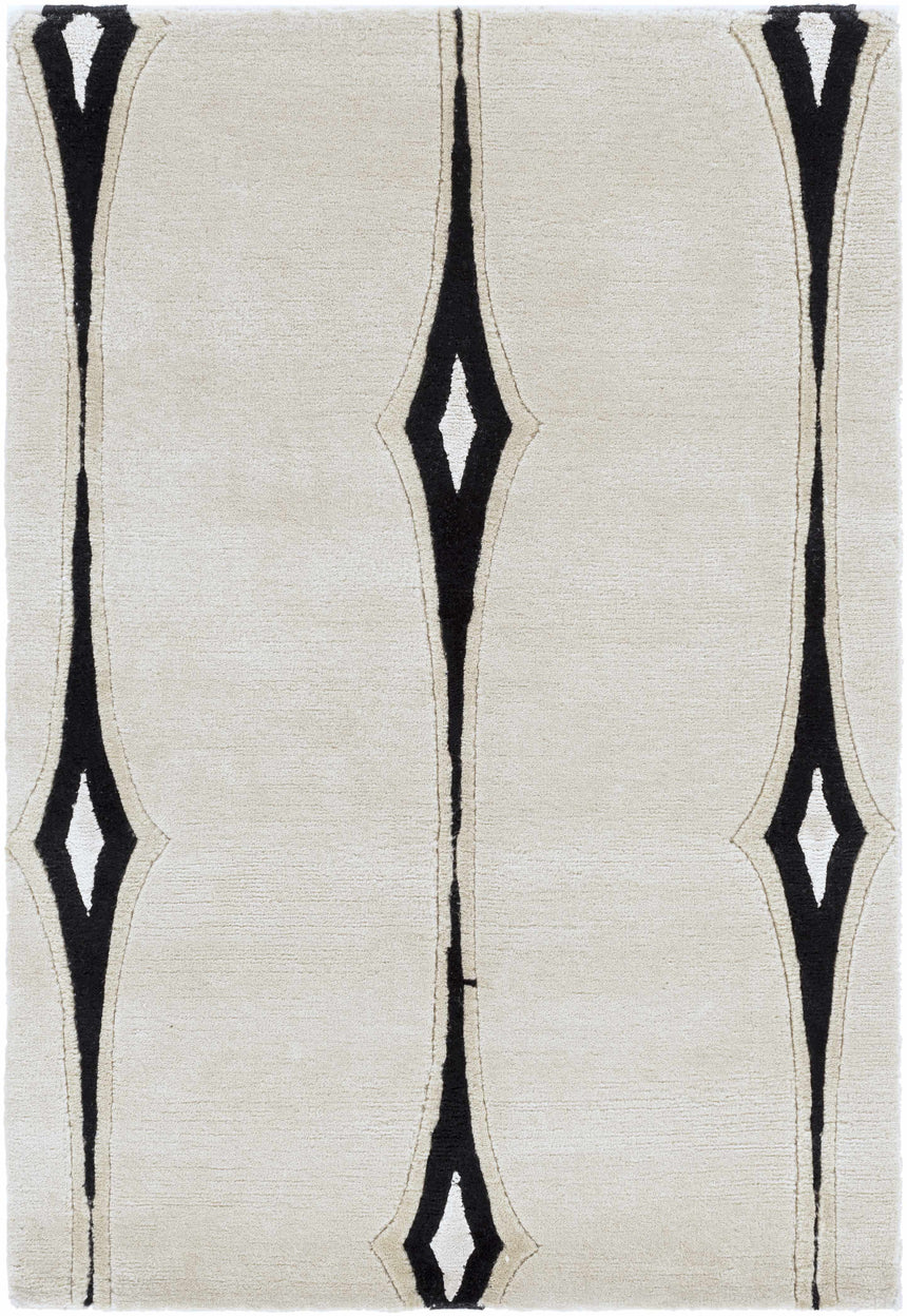 Smartt Beige&Black Premium Wool Rug - Clearance