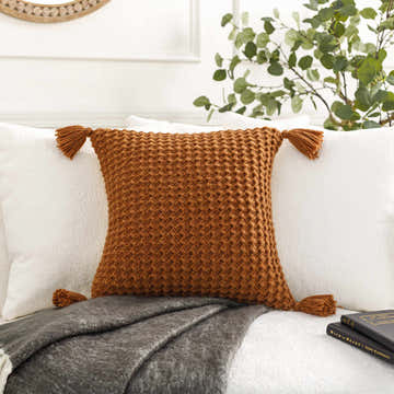 Litzy Burnt Orange Throw Pillow - Clearance