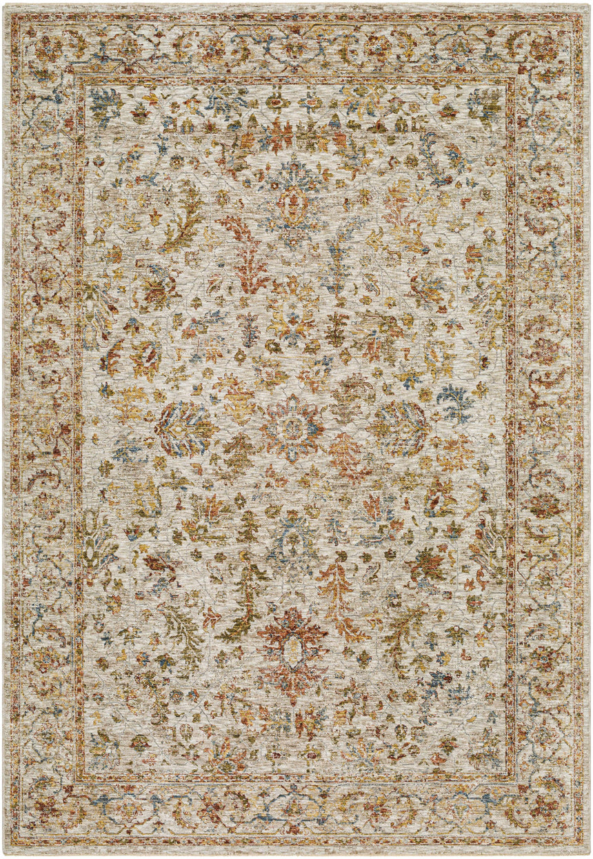 Asabi Tan Textured Rug with Fringes