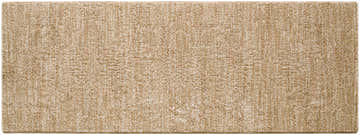 Close-up of the Katia Tan Area Rug, showing its neutral khaki and tan colors and subtle textured pattern. Design-Runner-2773