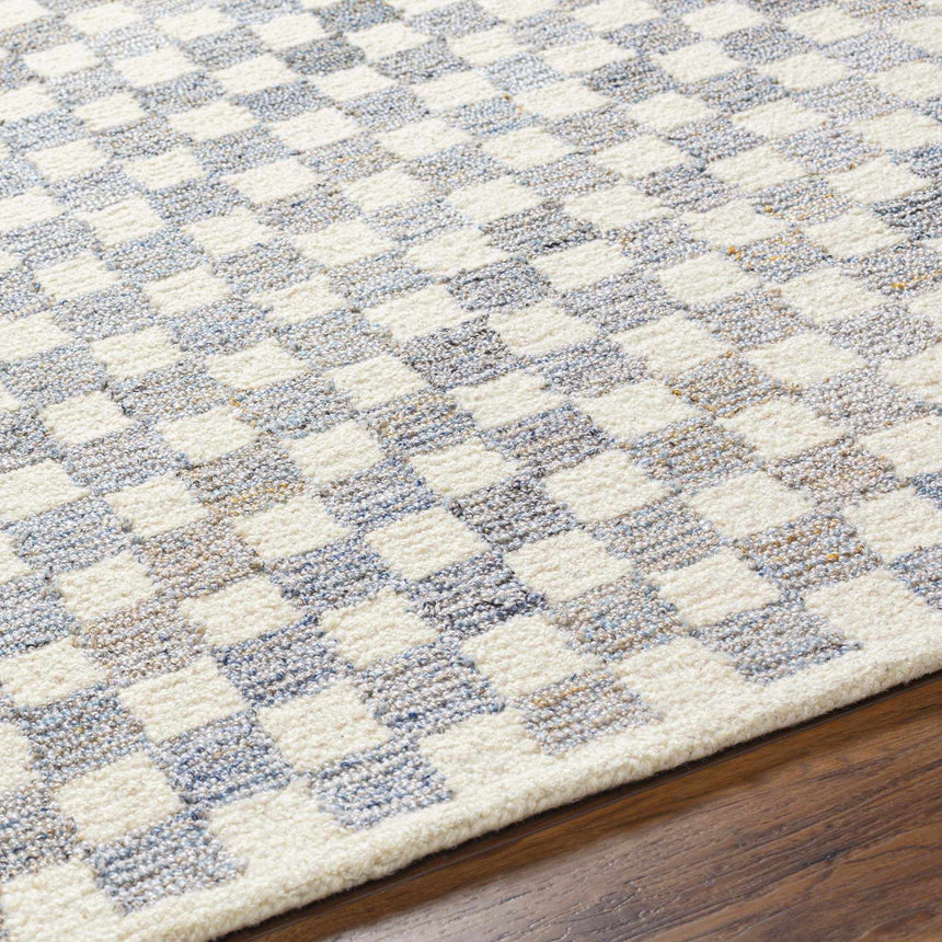 Halen Gray Checkered Area Rug