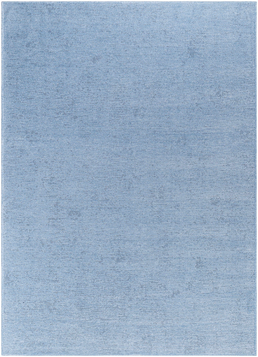 Isako Blue Solid Washable Area Rug - Clearance