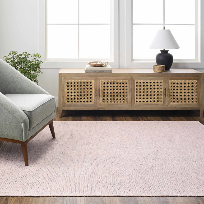 Isako Dusty Pink Solid Washable Area Rug - Clearance
