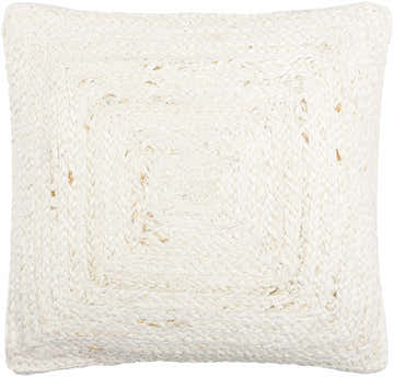 Simra White Jute Throw Pillow - Clearance