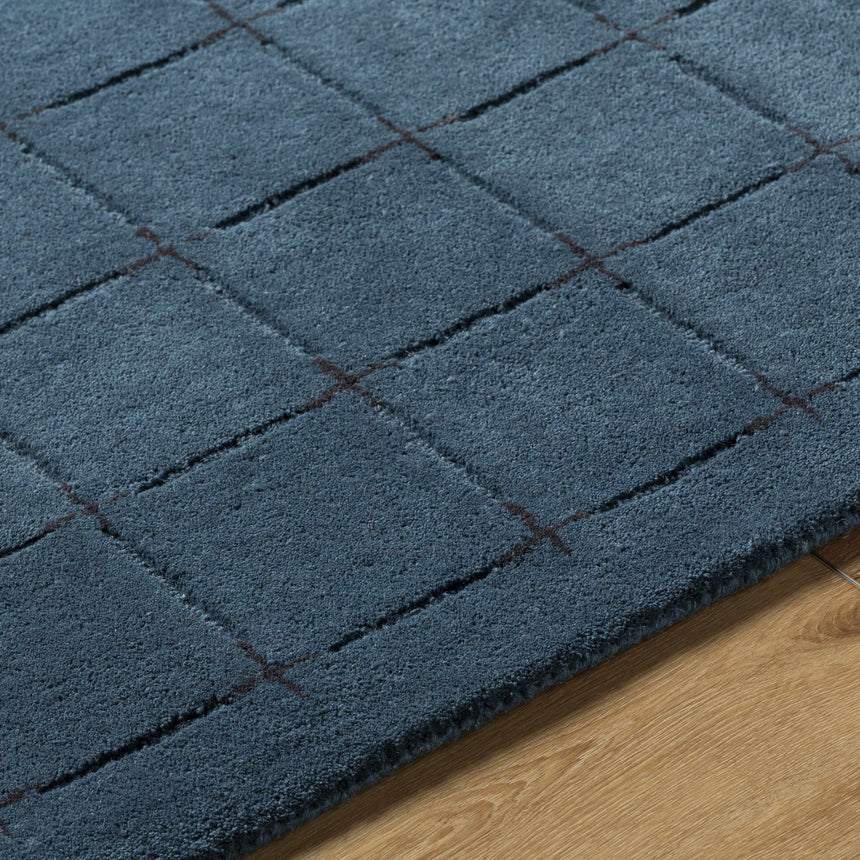 Sanvi Navy Wool Area Rug