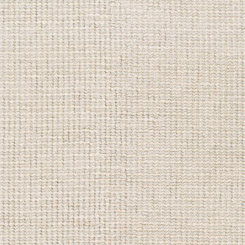 Close-up of the hand-woven Edith Premium Rug, showcasing its beige and bone color and textured, contemporary design. Swatch