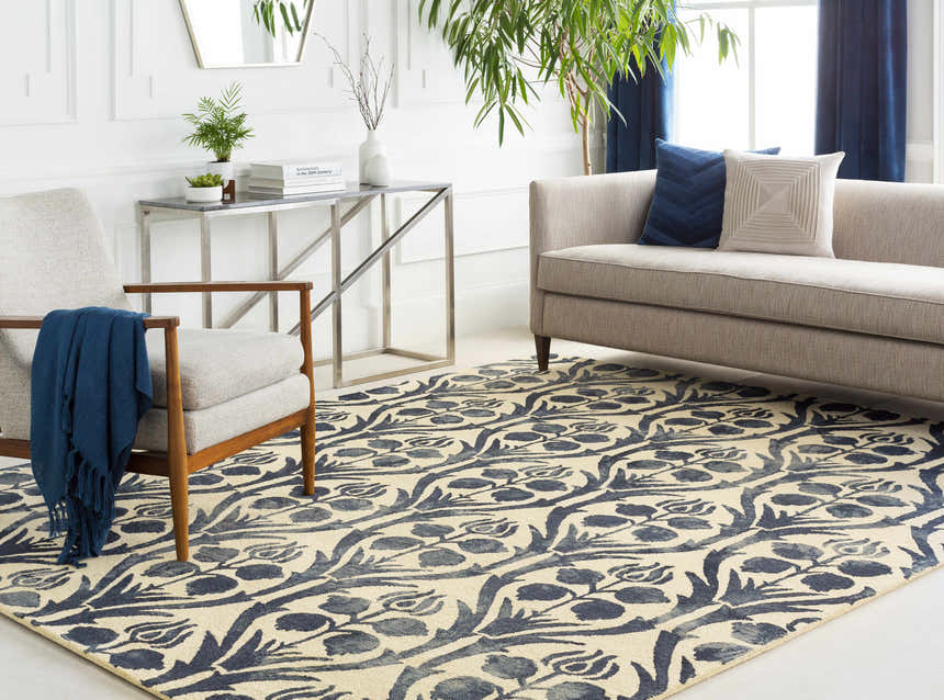 Onyx Navy Square Throw Pillow