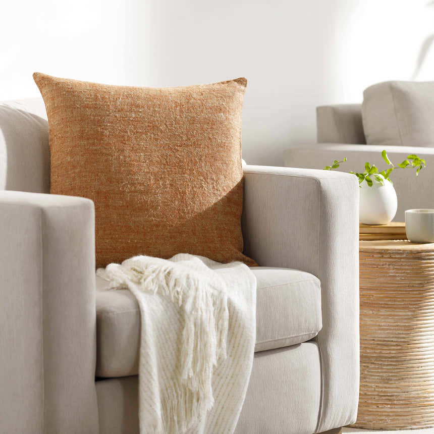 Karan Terracotta Throw Pillow - Clearance