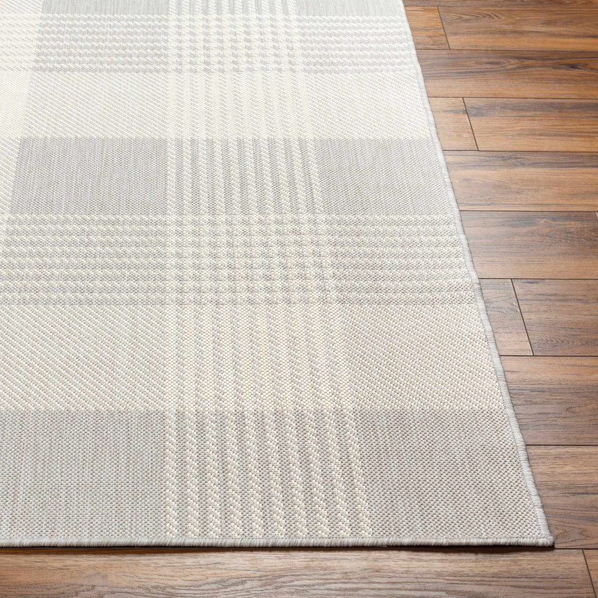 Aubin Ivory Plaid Area Rug - Clearance