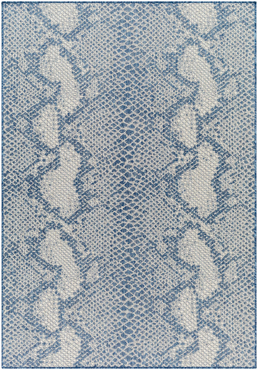 Estee Blue Snake-Patterned Area Rug - Clearance