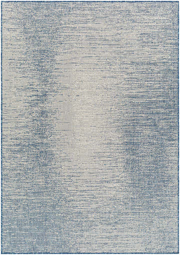 Close-up of the Medi Silver Blue Area Rug, showcasing its woven texture and subtle beige and blue color variations. Design-Rectangle-537