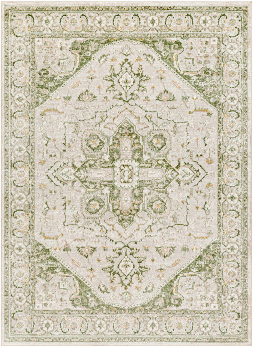 Gauri Green Medallion Area Rug - Clearance