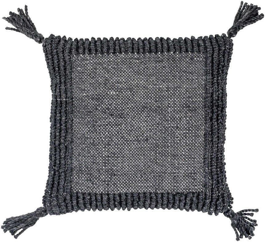 Linex Black Linear Pattern Modern Recycled PET Yarn Outdoor Accent Pillow - Clearance