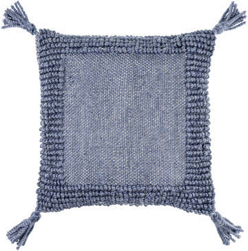 Navix Dark Blue Linear Pattern Modern Recycled PET Yarn Outdoor Accent Pillow - Clearance