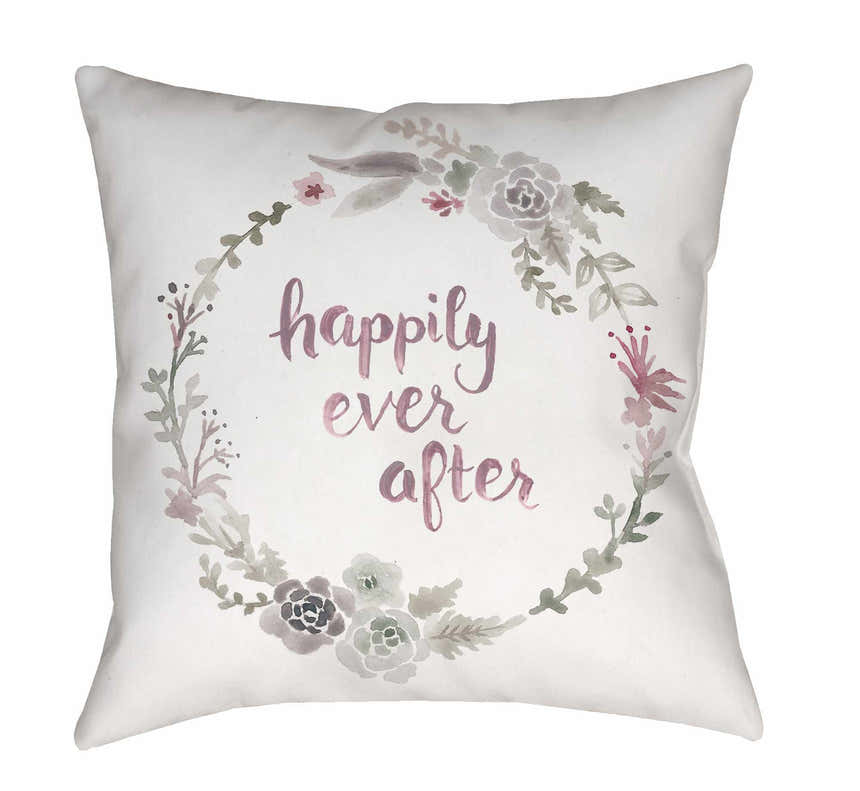 Happily Ever After White Outdoor Throw Pillow