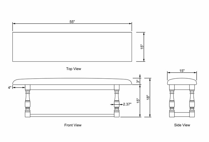 Surigao Natural Wood Bench