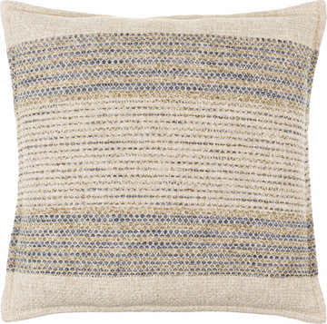 Eldin Beige Textured Weave Cottage Cotton Accent Pillow