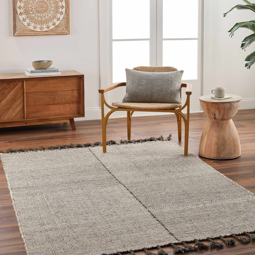 Abhay Gray Wool Area Rug - Clearance