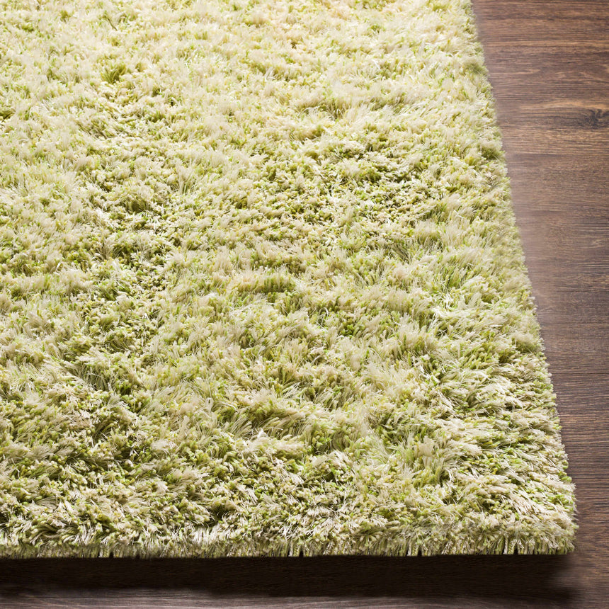 Marao Solid Grass Green Plush Rug - Clearance
