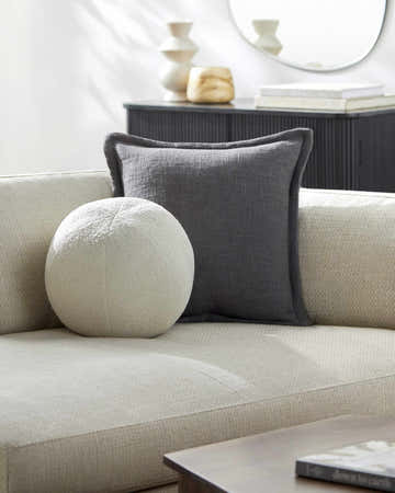 Talan Round White Throw Pillow - Clearance