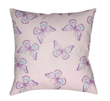 Kids Butterfly Animal Print Decorative Nursery Pink Outdoor Throw Pillow