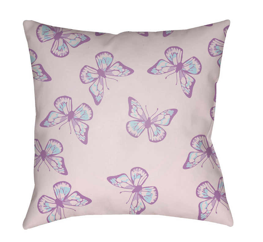 Kids Butterfly Animal Print Decorative Nursery Pink Throw Pillow