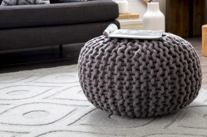 Temyasovo Wool Knitted Pouf - Clearance
