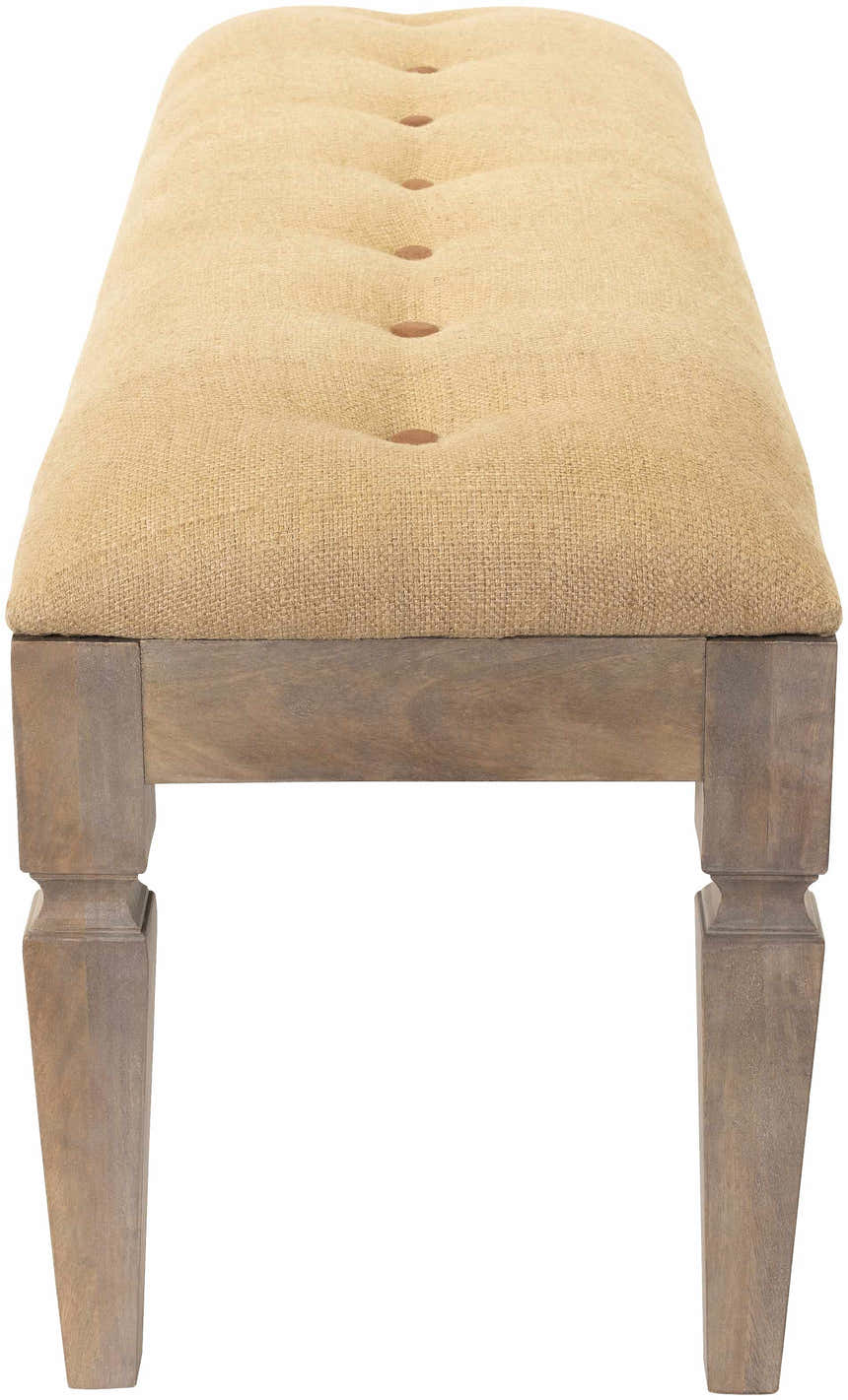 Tigum Beige Tufted Wooden Bench