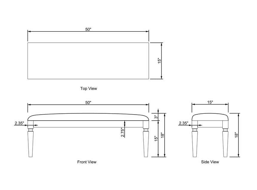 Tigum Beige Tufted Wooden Bench