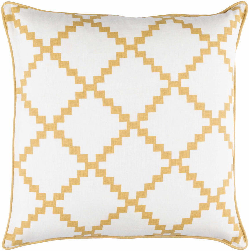 Titonka White&Mustard Diamond Throw Pillow - Clearance