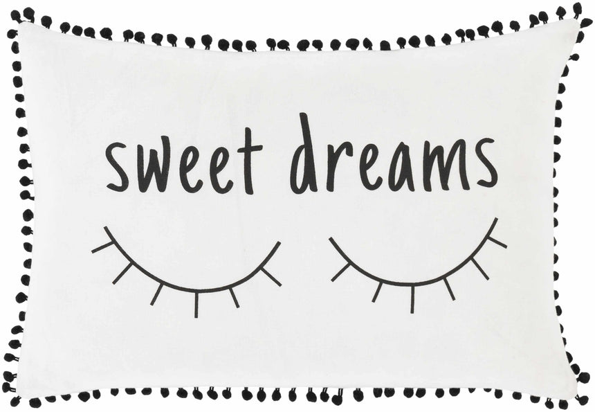 Nursery Sweet Dreams White Black Decorative Throw Pillow - Clearance