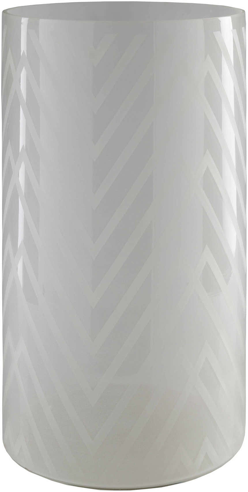 Ballajura White Chevron Pattern Glasas Stool - Clearance