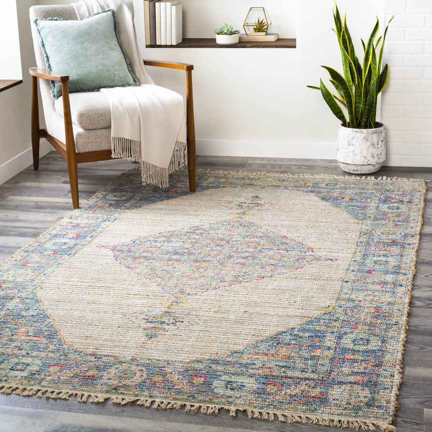 Macon Off-White Medallion Jute Rug - Clearance
