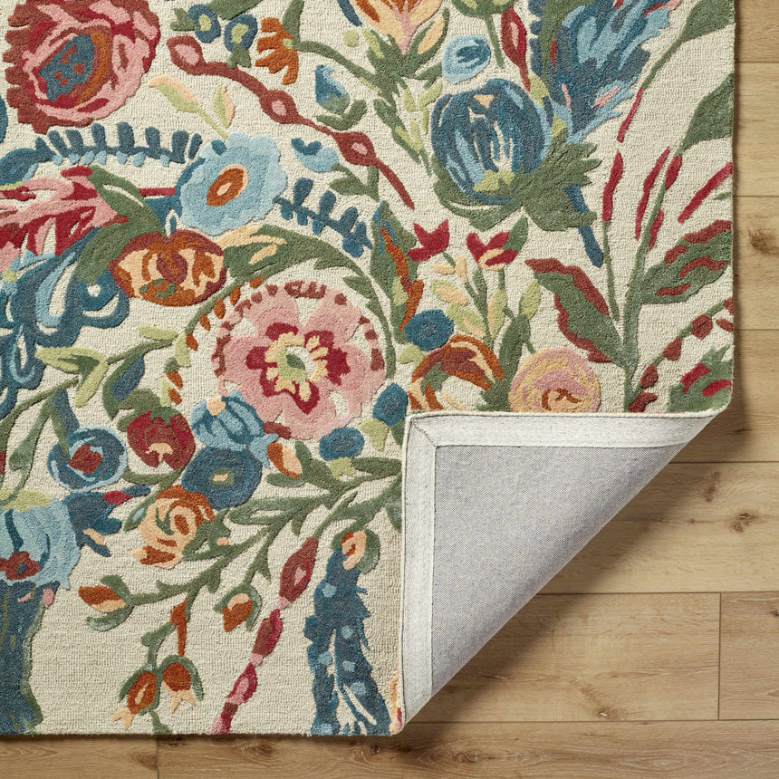 Tuyet Floral Wool Area Rug