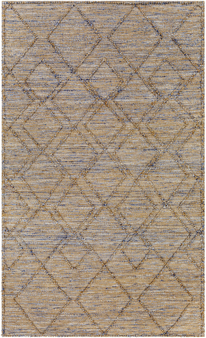 Buse Hand Woven Beige & Blue Area Rug - Clearance