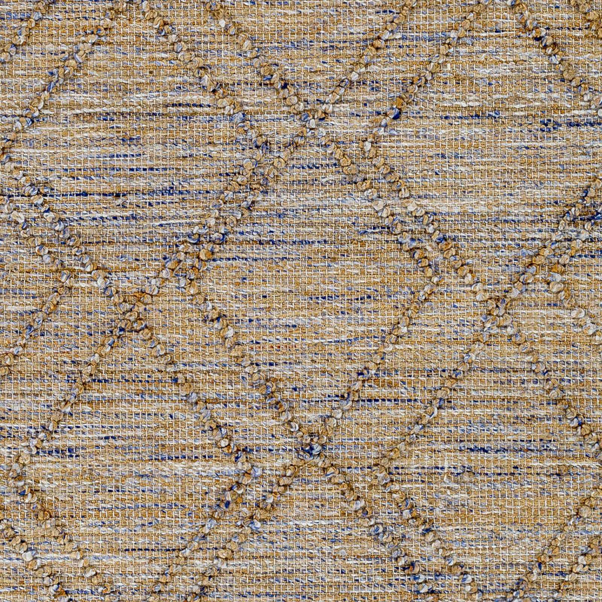 Buse Hand Woven Beige & Blue Area Rug - Clearance
