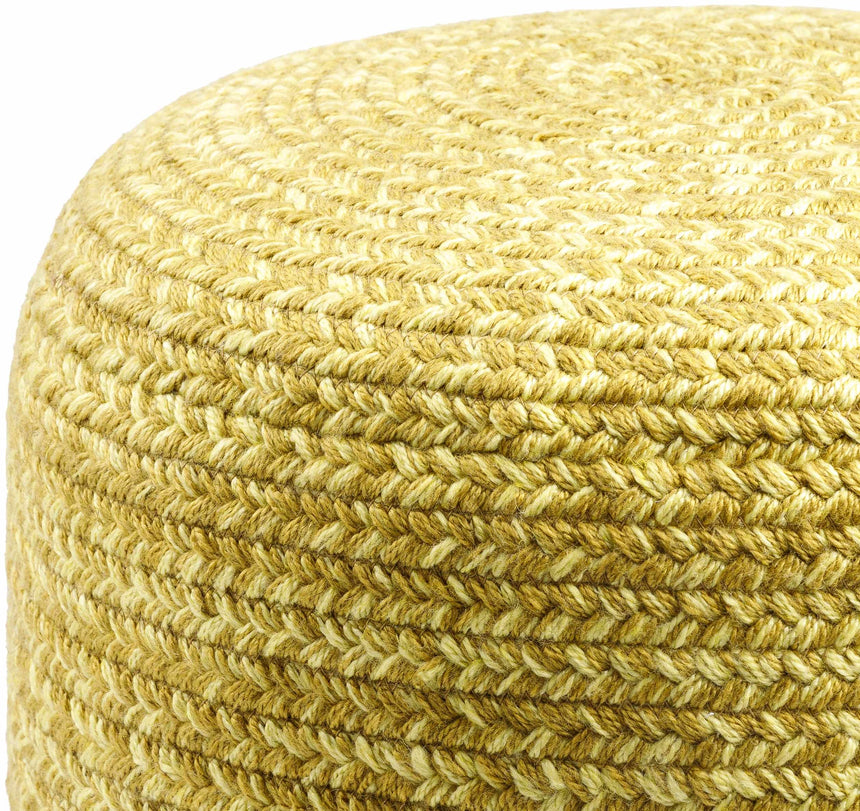 Tonanitla Natural Fiber Yellow Knitted Pouf