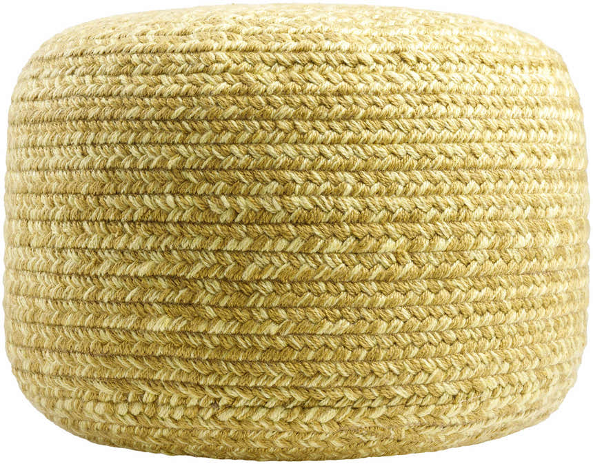 Tonanitla Natural Fiber Yellow Knitted Pouf