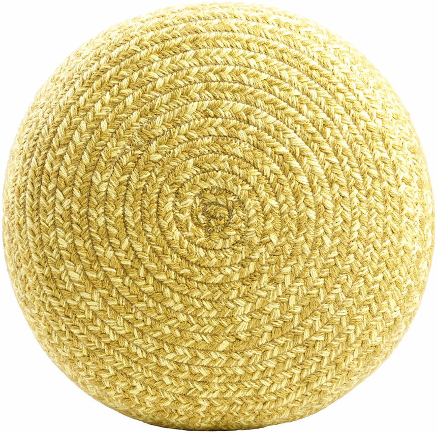 Tonanitla Natural Fiber Yellow Knitted Pouf