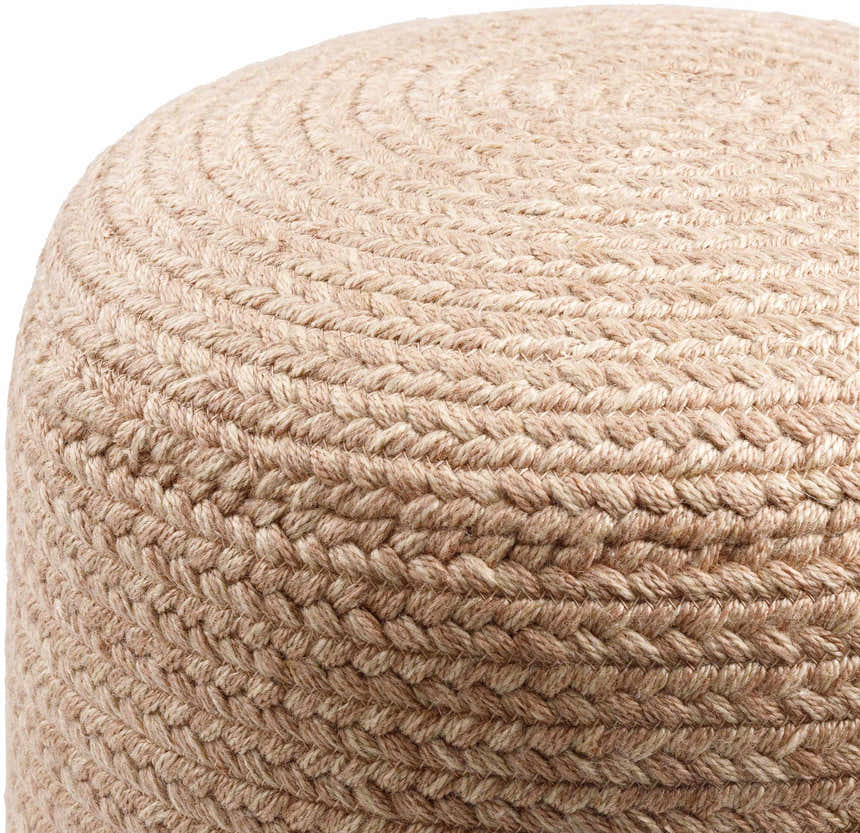Tonanitla Natural Fiber Dusty Pink Knitted Outdoor Pouf