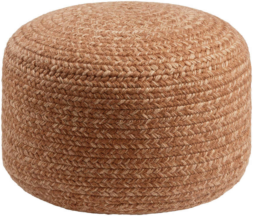 Tonanitla Natural Fiber Gray Knitted Outdoor Pouf