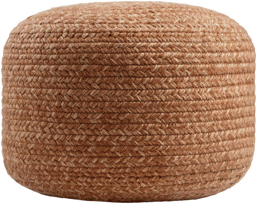 Tonanitla Natural Fiber Gray Knitted Outdoor Pouf