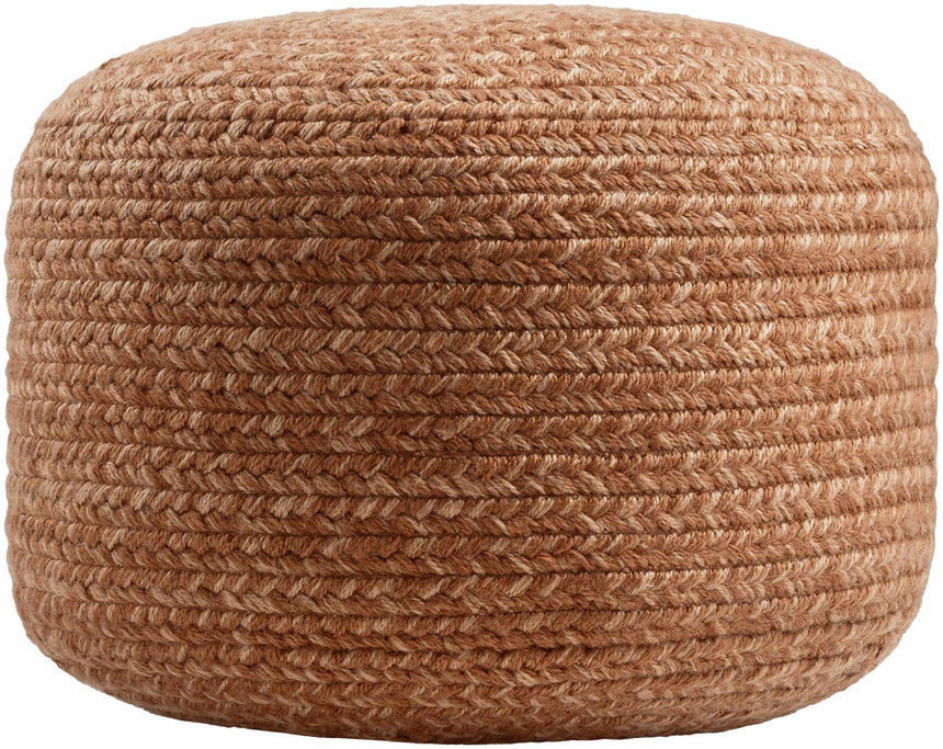 Tonanitla Natural Fiber Gray Knitted Pouf