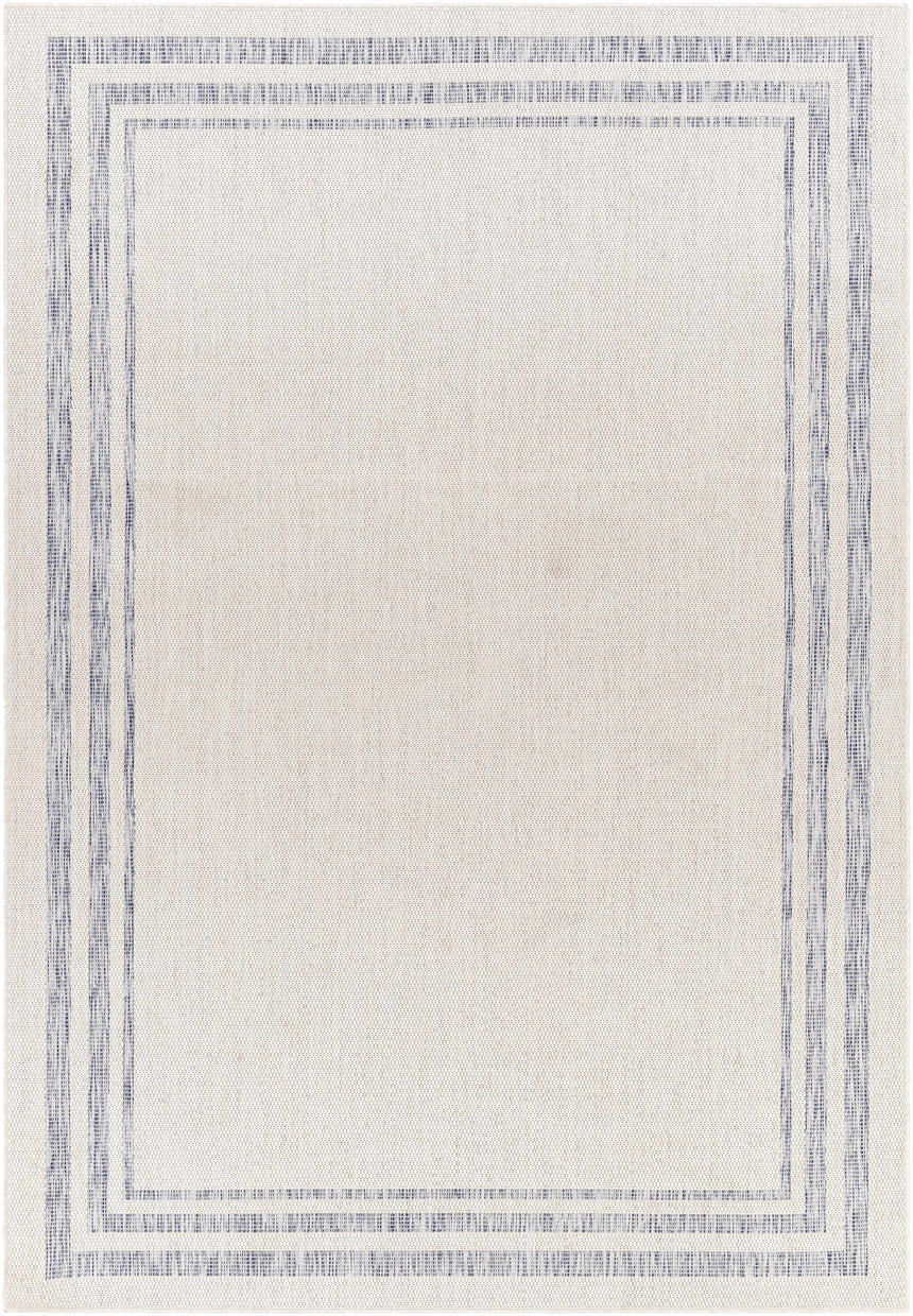 Teja Cream & Blue Indoor & Outdoor Area Rug - Clearance