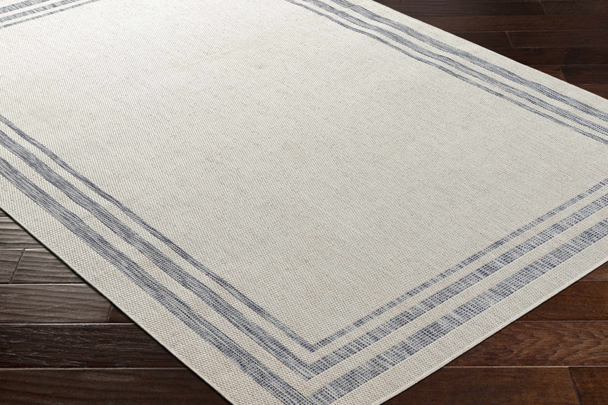 Teja Cream & Blue Indoor & Outdoor Area Rug - Clearance