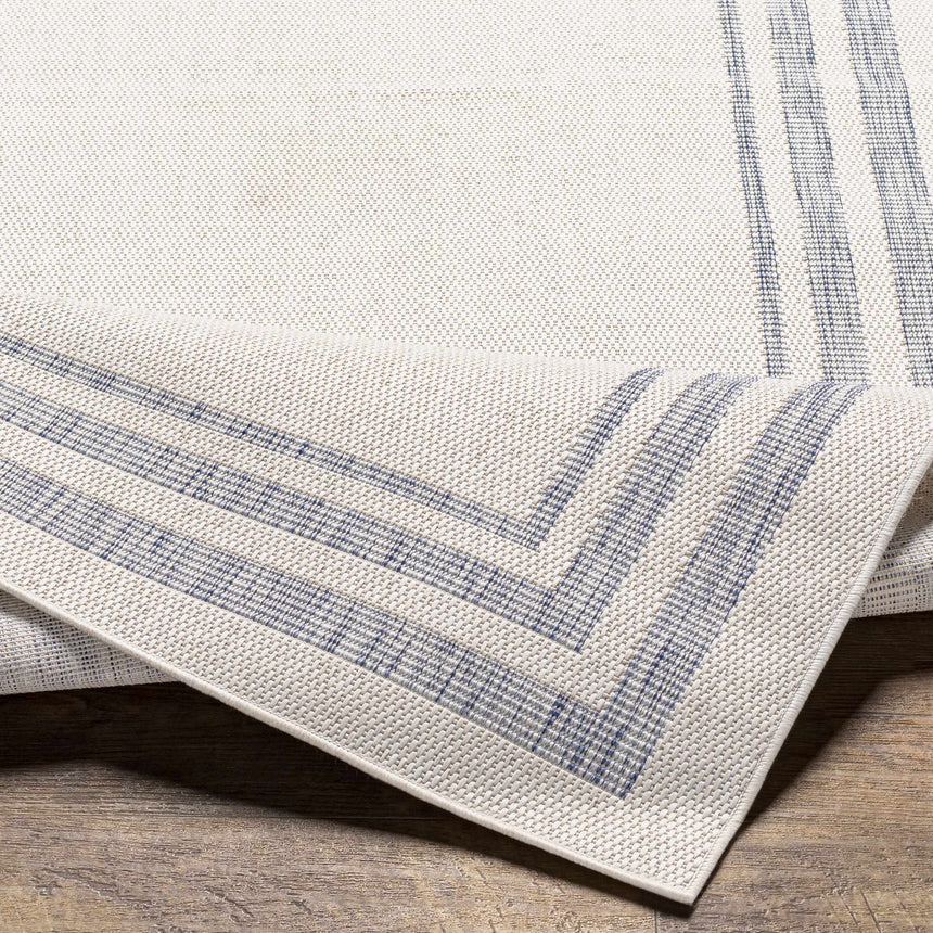 Teja Cream & Blue Indoor & Outdoor Area Rug - Clearance