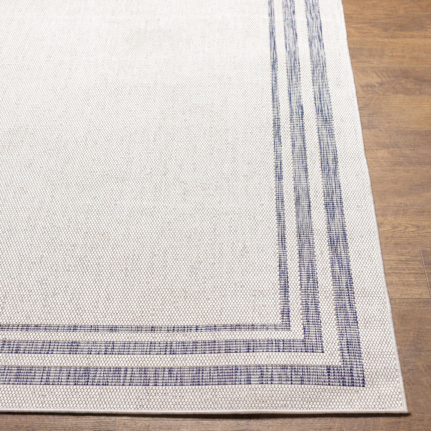 Teja Cream & Blue Indoor & Outdoor Area Rug - Clearance