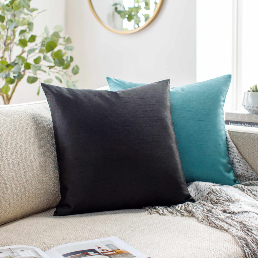 Vantage Black Square Throw Pillow - Clearance